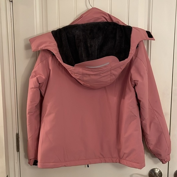 Suokeni Women's S Waterproof Ski Jacket Warm Removable Hood Pink jacket. NWOT - Picture 8 of 13